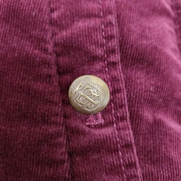 Talbots Petites Fine Wale Corduroy Burgundy Maroon Mini Skirt Size 6 Petite - Picture 3 of 8